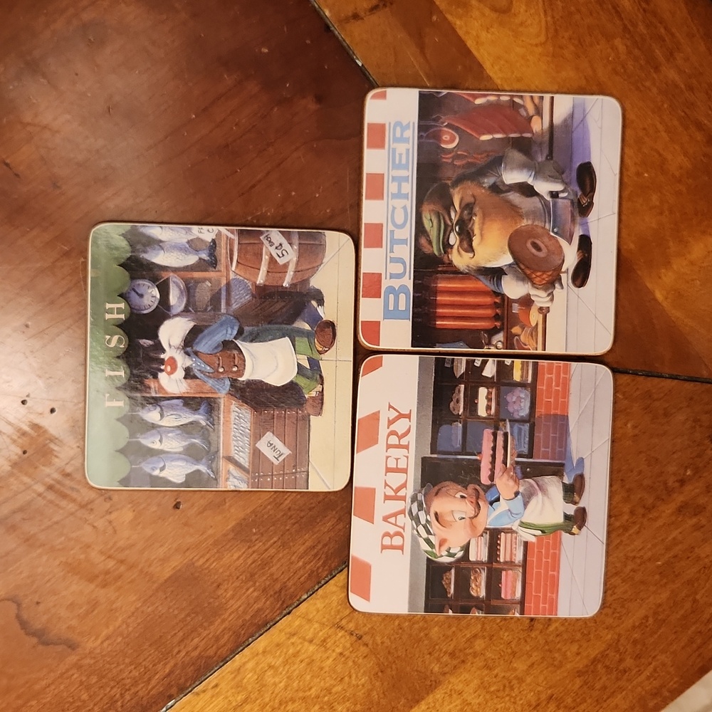 1994 - Set of 3 vintage looney toon coasters